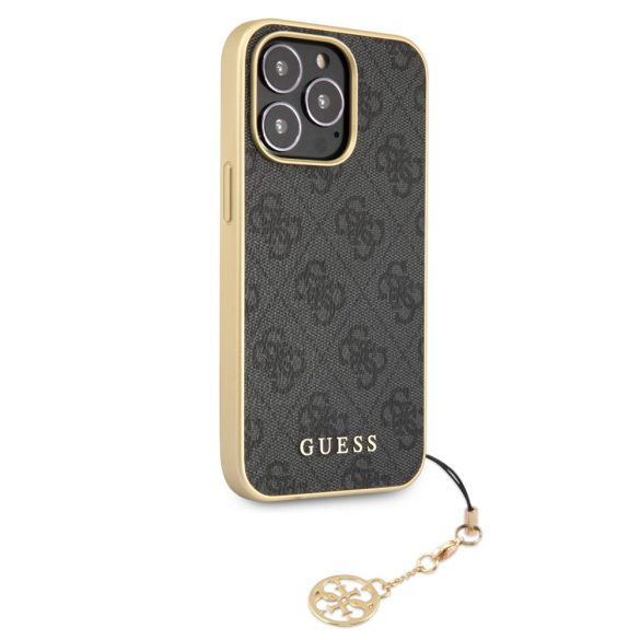 Guess iPhone 13 Pro Max 4G Charms Collection (GUHCP13XGF4GGR) hátlap, tok, szürke