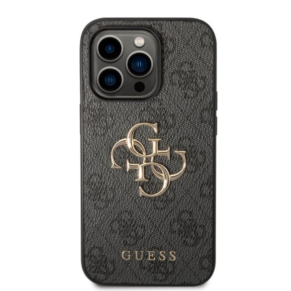 Guess iPhone 14 Pro 4G Metal Logo (GUHCP14L4GMGGR) hátlap, tok, sötétszürke