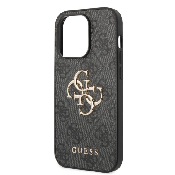 Guess iPhone 14 Pro 4G Metal Logo (GUHCP14L4GMGGR) hátlap, tok, sötétszürke