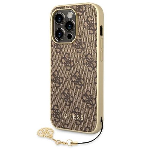 Guess GUHCP14LGF4GBR iPhone 14 Pro 6.1 "a hátlap, tok 4G Charms Collection, barna