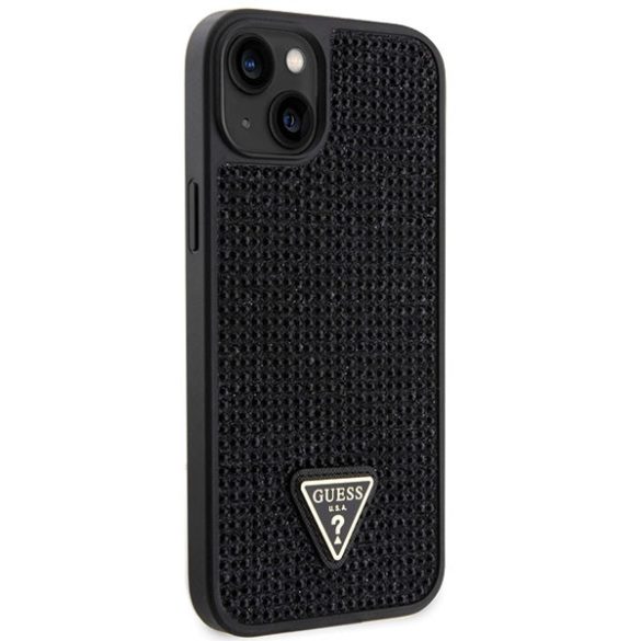 Guess iPhone 14 Plus hardcase Rhinestone Triangle (GUHCP14MHDGTPK) hátlap, tok, fekete