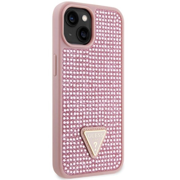 Guess iPhone 14 Plus hardcase Rhinestone Triangle (GUHCP14MHDGTPP) hátlap, tok, rózsaszín