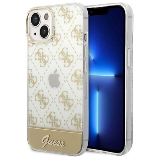 Guess GUHCP14MHG4MHG iPhone 14 Plus 6.7 " hátlap, tok 4G Pattern Script, arany