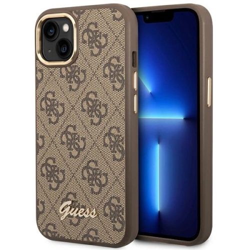 Guess GUHCP14MHG4SHW iPhone 14 Plus 6.7 " hátlap, tok 4G Vintage Gold Logo, barna