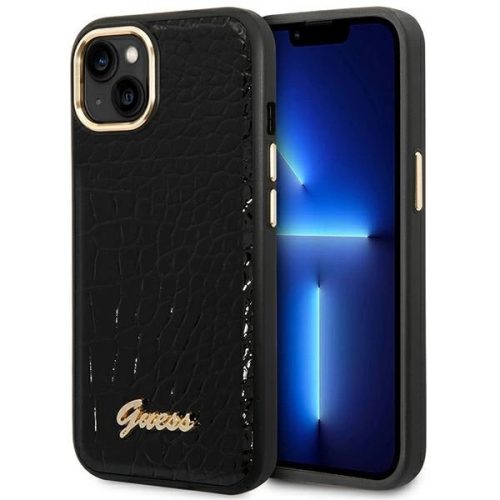 Guess GUHCP14MHGCRHK iPhone 14 Plus 6.7 " hátlap, tok Croco Collection, fekete