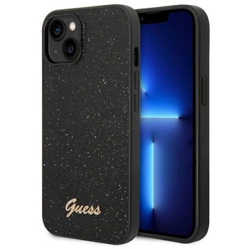 Guess GUHCP14MHGGSHK iPhone 14 Plus/15 Plus 6.7" hátlap, tok Glitter Script, fekete