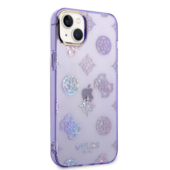 Guess iPhone 14 Plus Peony Glitter (GUHCP14MHTPPTL) hátlap, tok, lila