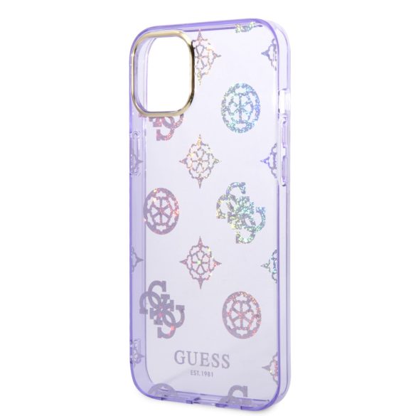 Guess iPhone 14 Plus Peony Glitter (GUHCP14MHTPPTL) hátlap, tok, lila