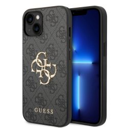   Guess iPhone 14 4G Metal Logo (GUHCP14S4GMGGR) hátlap, tok, sötétszürke