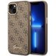 Guess GUHCP14SHG4SHW iPhone 14 6.1" 6.1" hátlap, tok 4G Vintage Gold Logo, barna