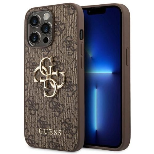 Guess GUHCP14X4GMGBR iPhone 14 Pro Max 6,7" hátlap, tok 4G Big Metal Logo, barna