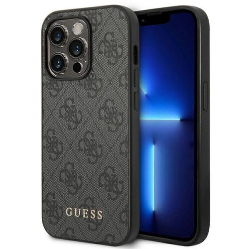 Guess GUHCP14XG4GFGR iPhone 14 Pro Max 6,7" hátlap, tok 4G Metal Gold Logo, szürke