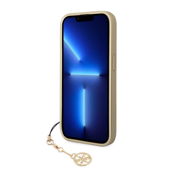 Guess iPhone 14 Pro Max 4G Charms Collection (GUHCP14XGF4GBR) hátlap, tok, barna