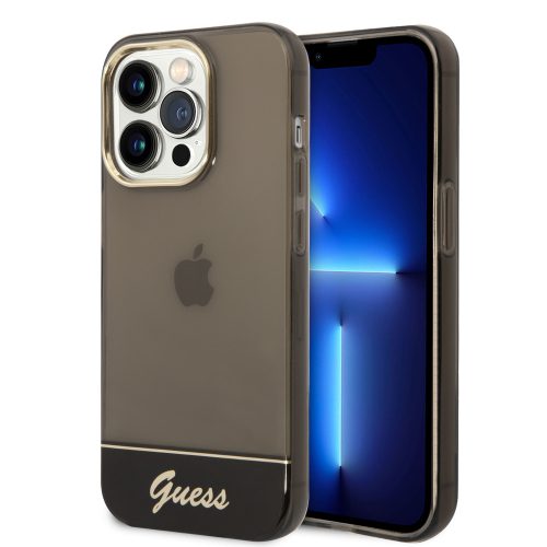 Guess iPhone 14 Pro Max Translucent (GUHCP14XHGCOK) hátlap, tok, fekete