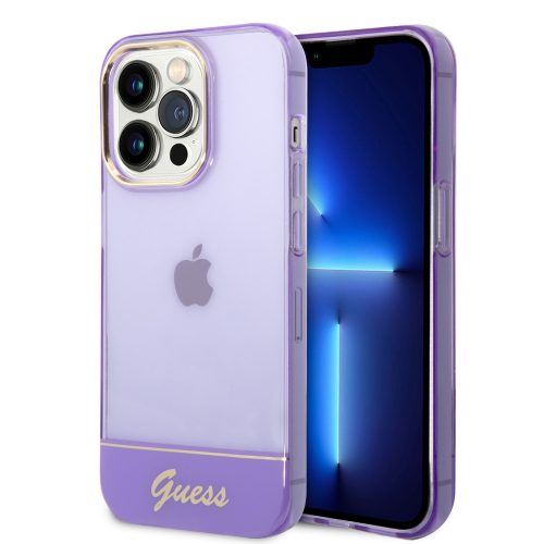 Guess iPhone 14 Pro Max Translucent (GUHCP14XHGCOU) hátlap, tok, lila