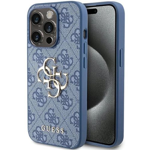 Guess GUHCP15L4GMGBL iPhone 15 Pro 6.1", hátlap, tok, kék 4G Big Metal Logo