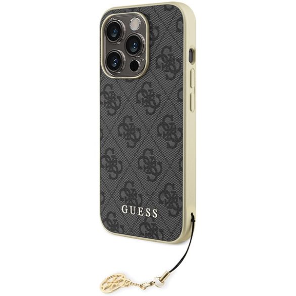 Guess iPhone 15 Pro Charms Collection (GUHCP15LGF4GGR) hátlap, tok, szürke