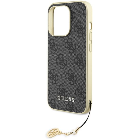 Guess iPhone 15 Pro Charms Collection (GUHCP15LGF4GGR) hátlap, tok, szürke