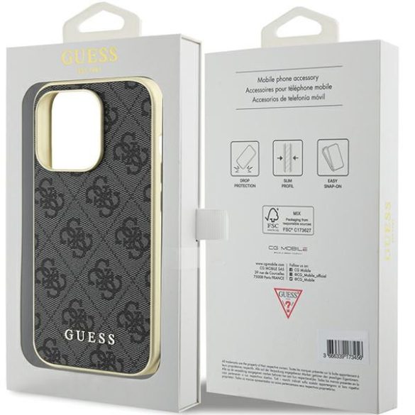 Guess iPhone 15 Pro Charms Collection (GUHCP15LGF4GGR) hátlap, tok, szürke