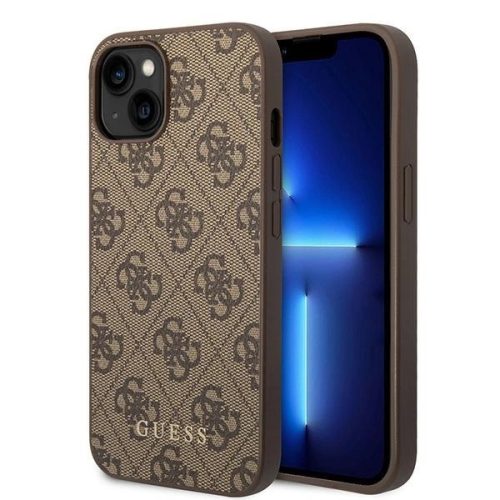 Guess GUHCP15MG4GFBR iPhone 15 Plus 6.7" hátlap, tok 4G Metal Gold Logo, barna