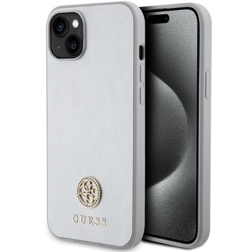 Guess GUHCP15SPS4DGPS iPhone 15 6.1" hátlap, tok Strass Metal Logo, ezüst