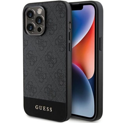 Guess GUHCP15XG4GLGR 4G Stripe Collection iPhone 15 Pro Max 6.7", hátlap, tok, szürke