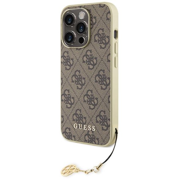 Guess iPhone 15 Pro Max Charms Collection (GUHCP15XGF4GBR) hátlap, tok, barna