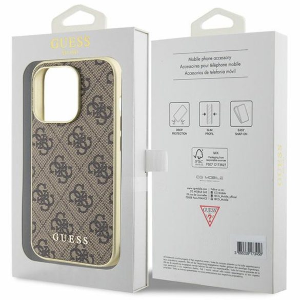 Guess iPhone 15 Pro Max Charms Collection (GUHCP15XGF4GBR) hátlap, tok, barna