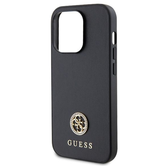 Guess iPhone 15 Pro Max Strass Metal Logo (GUHCP15XPS4DGPK) hátlap, tok, fekete