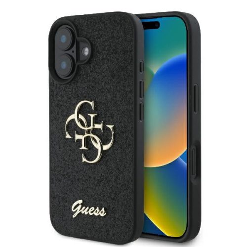 Guess GUHCP16MHG4SGK Fixed Glitter Big 4G iPhone 16 Plus 6.7", tok, fekete