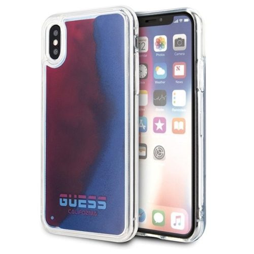 Guess Glow in The Dark iPhone X/Xs világító (GUHCPXGLCRE) hátlap, tok, kék