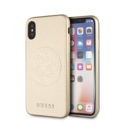   Guess Saffiano 4G Circle Logo iPhone X/Xs (GUHCPXRSSASGO) hátlap, tok, arany