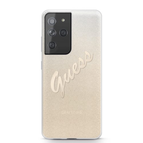 Guess Samsung Galaxy S21 Ultra Vintage Glitter Gradient (GUHCS21LPCUGLSGO) hátlap, tok, arany