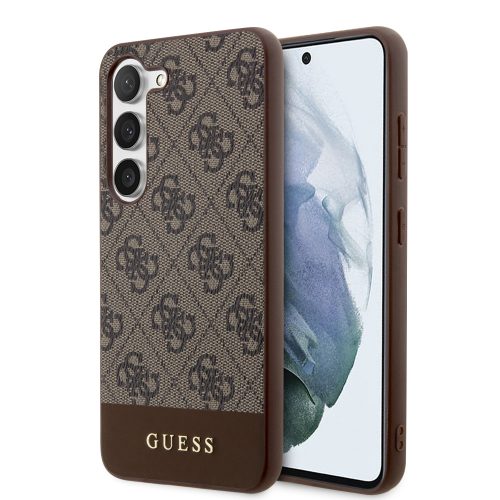 Guess Samsung Galaxy S23 4G Stripe (GUHCS23SG4GLBR) hátlap, tok, barna