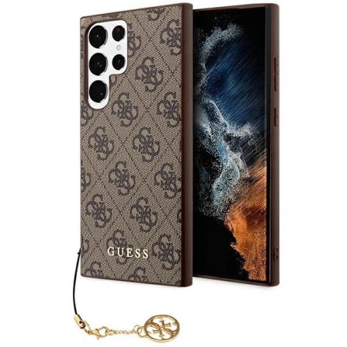 Guess GUHCS24LGF4GBR 4G Charms Collection hátlap, tok Samsung Galaxy S24 Ultra, barna