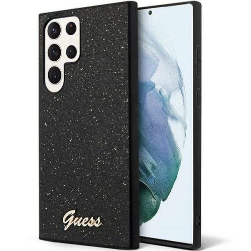 Guess Glitter Script GUHCS24LHGGSHK hátlap, tok Samsung Galaxy S24 Ultra, fekete