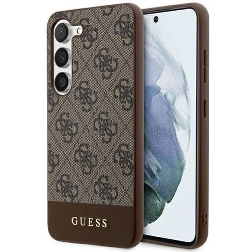 Guess 4G Stripe Collection hátlap, tok Samsung Galaxy S24 GUHCS24SG4GLBR, barna