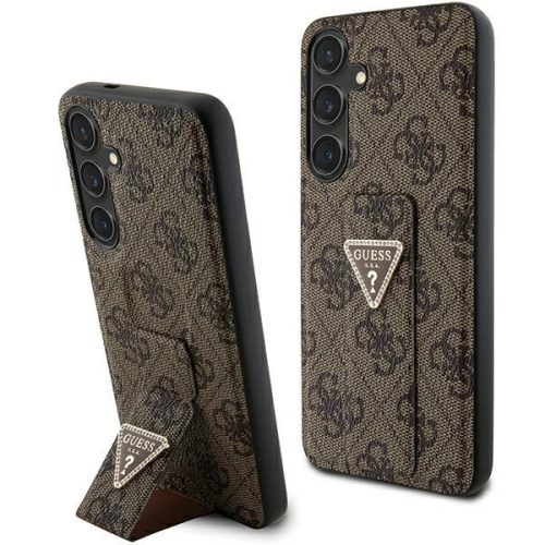 Guess GUHCS24SPGS4TDW Grip Stand 4G Triangle Strass Samsung Galaxy S24 , tok, fekete