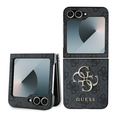 Guess GUHCZF64GMGGR 4G Metal Logo Samsung Z Flip 6 F741, bőr tok, fekete