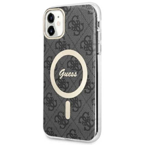 Guess GUHMN61H4STK iPhone 11 6.1" hátlap, tok 4G MagSafe, fekete