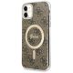 Guess GUHMN61H4STW iPhone 11 6.1" hátlap, tok 4G MagSafe, barna