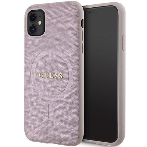 Guess GUHMN61PSAHMCP hátlap, tok iPhone 11/Xr Saffiano MagSafe, rózsaszín