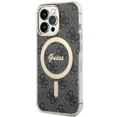 Guess GUHMP13LH4STK iPhone 13 Pro/13 6.1" hátlap, tok 4G MagSafe, fekete