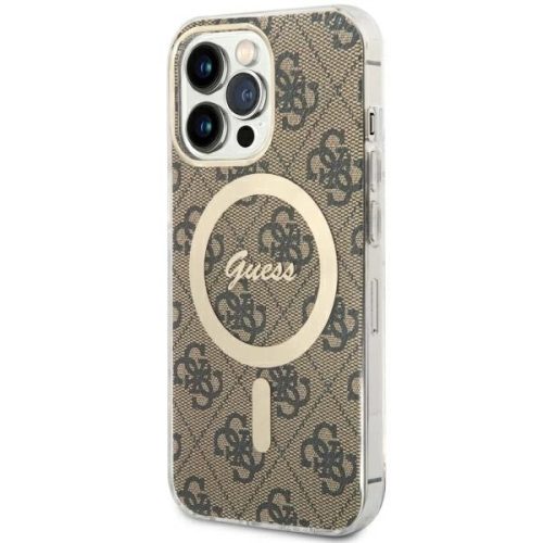 Guess GUHMP13LH4STW iPhone 13 Pro/13 6.1" hátlap, tok 4G MagSafe, barna