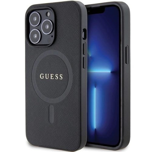 Guess GUHMP13LPSAHMCK hátlap, tok iPhone 13 Pro/13 Saffiano MagSafe, fekete