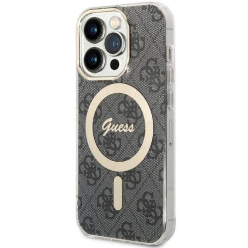 Guess 4G MagSafe hátlap, tok iPhone 14 Pro, fekete