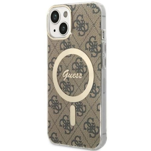 Guess GUHMP14MH4STW iPhone 14 Plus 6.7" hátlap, tok 4G MagSafe, barna