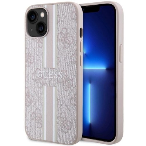 Guess GUHMP14MP4RPSP iPhone 14 Plus 6.7" hátlap, tok 4G Printed Stripes MagSafe, rózsaszín