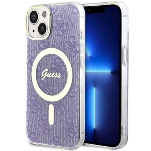 Guess 4G MagSafe hátlap, tok iPhone 14, lila