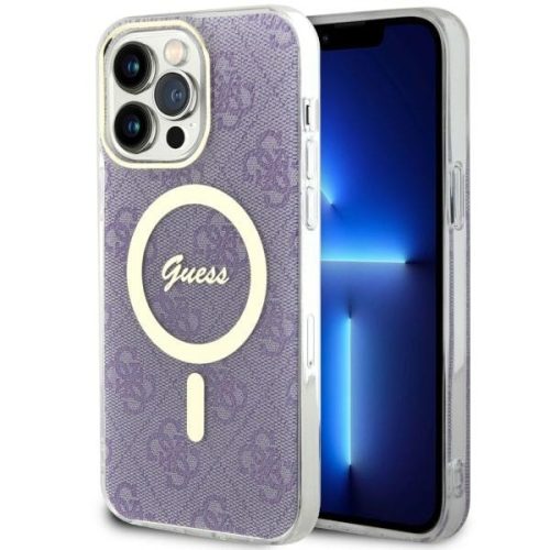 Guess GUHMP14XH4STU iPhone 14 Pro Max 6.7" hátlap, tok 4G MagSafe, lila